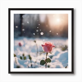 Rose In The Snow Art Print