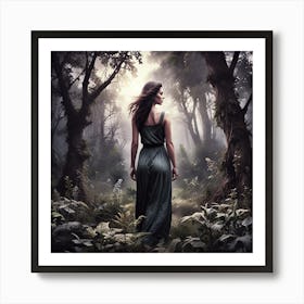 Woman In The Forest 1 Art Print