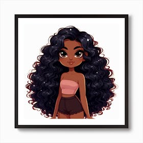 Black Girl With Curly Hair 1 Art Print