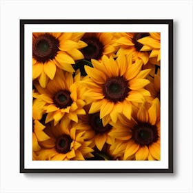 Sunflowers Background Art Print