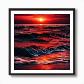 Sunset In The Ocean 21 Art Print