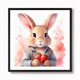 Strawberry Bunny Art Print