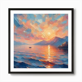 Sunset On The Sea Art Print