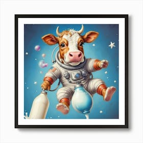 Cow In Space 4 Art Print