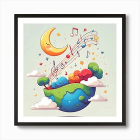 earth and sky music Art Print