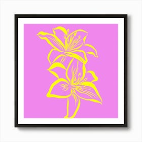 Lily Of The Valley Neon Pink Art Print