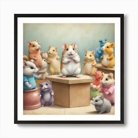 Hamsters In A Box Art Print