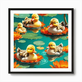 Ducks In Water 6 Art Print