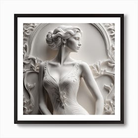Woman In A White Dress Art Print