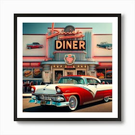 Car Classic Crown Victoria Vintage Automobile Vehicle Automotive Retro Diner Nostalgia Antique Art Print