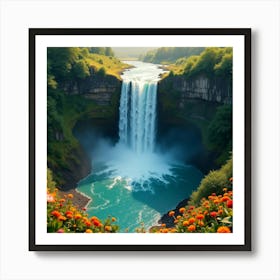 Waterfall In The Forest Art Print