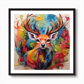 Colorful Deer Art Print