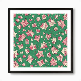 A Seamless Pattern Featuring Polygons Sharp Edges Shapes With Edges, Flat Art, 144 Art Print