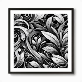 Black and White Abstract Art 387 Art Print