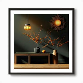 Room With Lamps And Vases Art Print