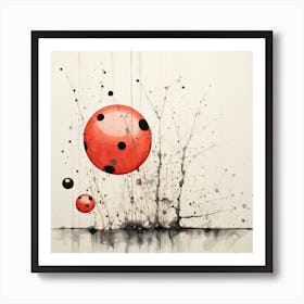 Abstract Painting Black And Red Art Print