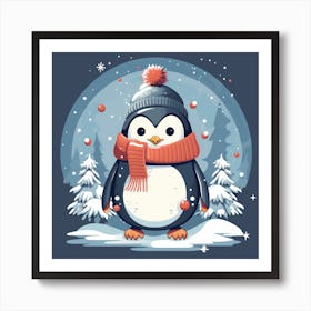 Winter Penguin Art Print