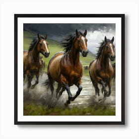 Horses Galloping Art Print