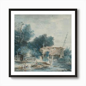 Village By The River Art Print