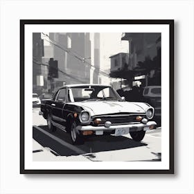 Classic Car In The City 1 Art Print