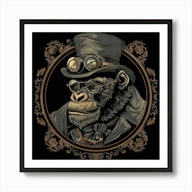 Steampunk Monkey 60 Art Print