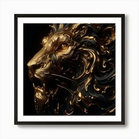 Golden Lion 8 Art Print