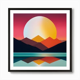 Sunset In The Mountains Abstract 1 Art Print