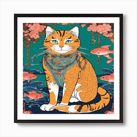 Koi Cat Art Print
