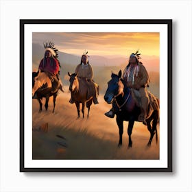 Native Americans On Horseback 1 Art Print