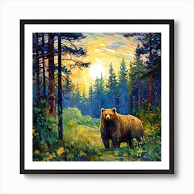 Bear In The Forest Art Print