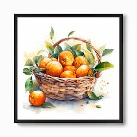 Oranges In A Basket Art Print