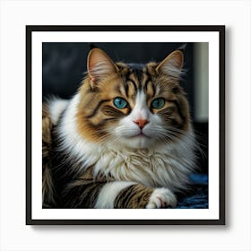 Cat With Blue Eyes 2 Art Print