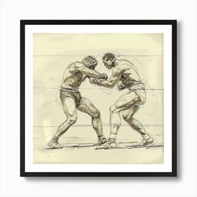 A Greco Roman Wrestling Hand Drawn Sketch Illust 1719334516 1 Art Print