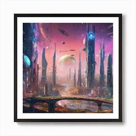 Futuristic City 41 Art Print