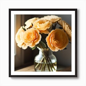 Carnations In A Vase Art Print