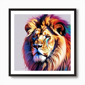 Colorful Lion 16 Art Print