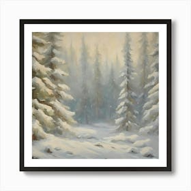 Snowy Forest Art Print