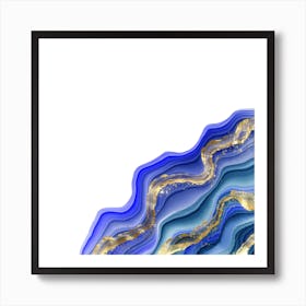 Sparkling Blue Agate Texture 01 Art Print