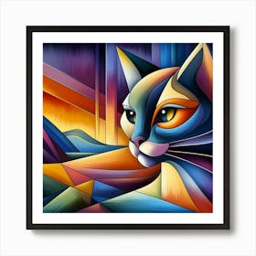 Luna Low Poly Cat 1 Art Print