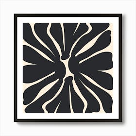 Abstract Monochrome Flowers 2 Art Print