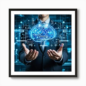 An Ultra Clear Digital Render Of A Cyber Security Concept Icon Fusing Business Brain Development (1) Art Print