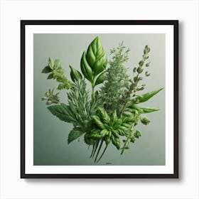 Fresh Herbs Canvas Print Poster