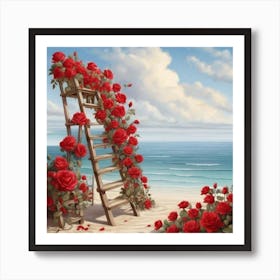 Roses On The Beach 3 Art Print