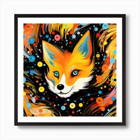 Fox With Blue Eyes Art Print