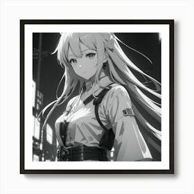 Anime Girl Standing In The City Art Print