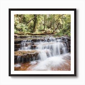 Forest Waterfall 1 Square Art Print