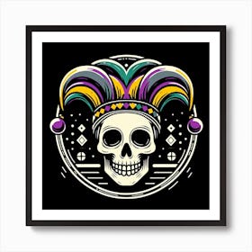 Mardi Gras Skull 1 Art Print