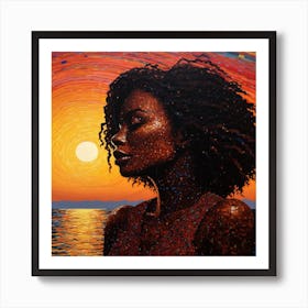 Sunset Girl Art Print