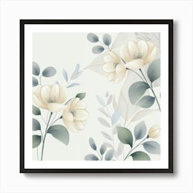 Leonardo Phoenix A Serene Illustration Of Japandiinspired Flor 2 Art Print