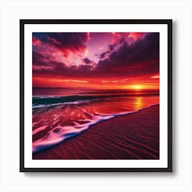 Sunset On The Beach 836 Art Print